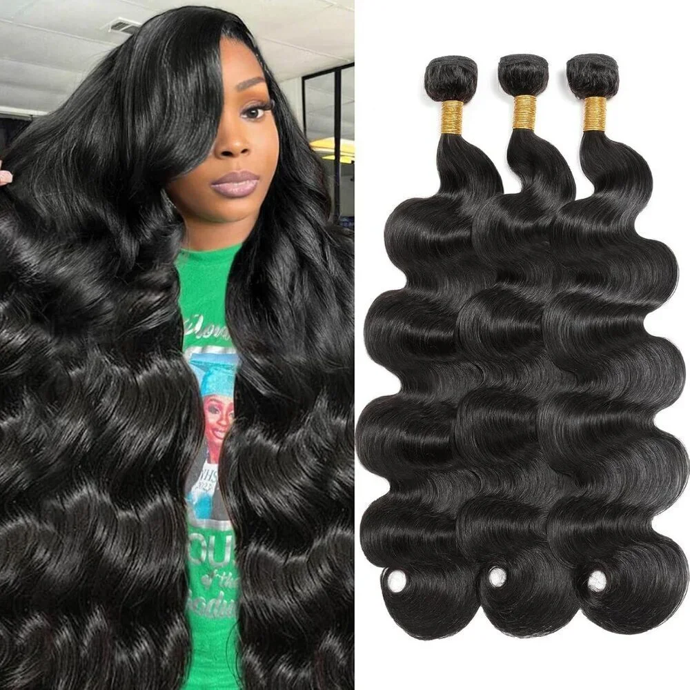 Brazilian Human Hair Bundles 18 20 22 Inch Body Wave 3 Bundles Human Hair 300gm